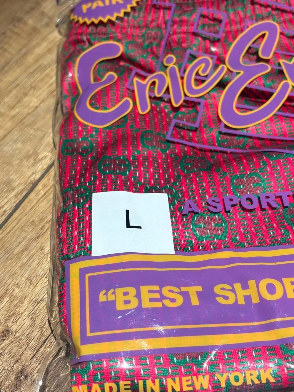 Eric Emanuel EE x Gucci Collab Red and Green Mesh Shorts Brand New